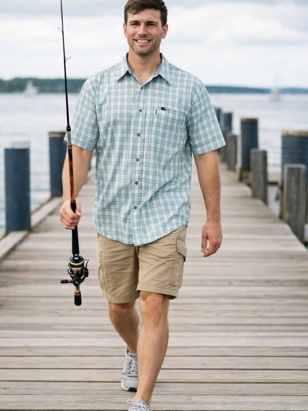 Wrangler‎ Outdoor Series Vented Plaid Fishing Hunting Short Sleeve Shirt Men XL